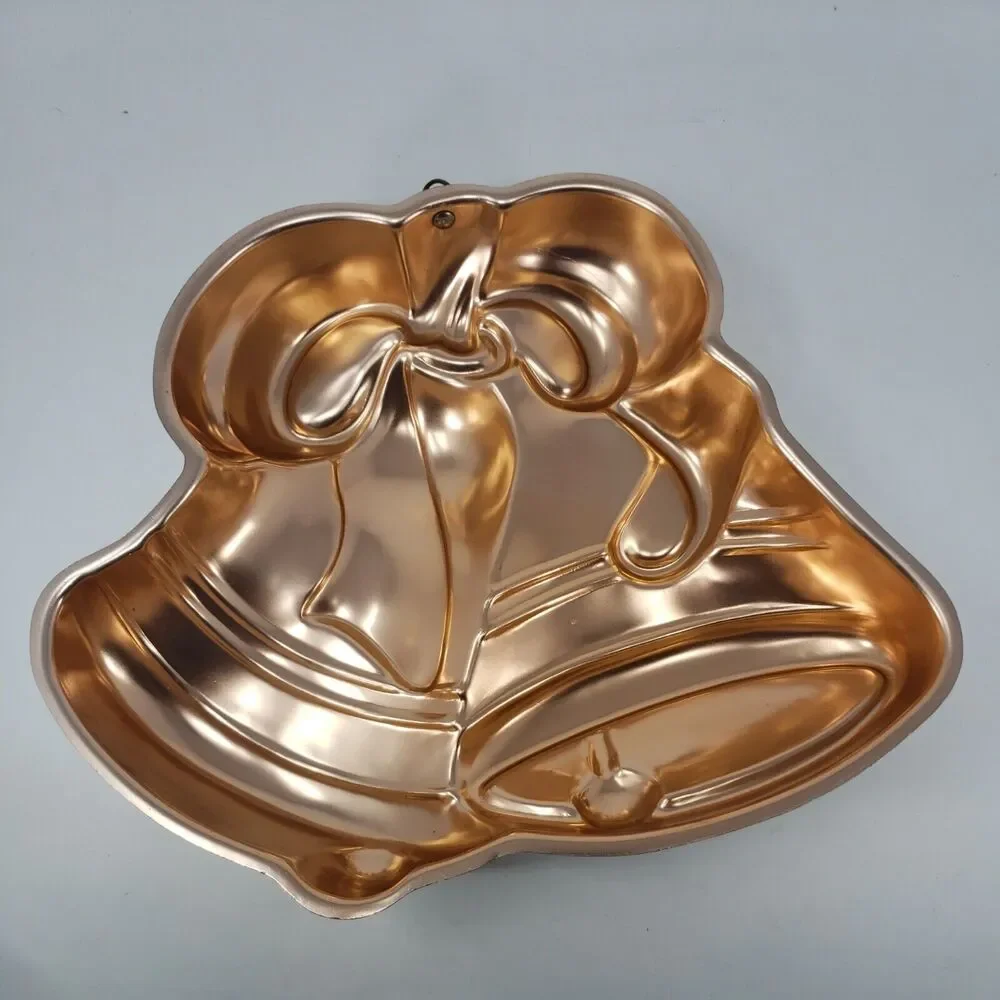 Christmas Wedding Bells Copper Aluminum Vintage Baking Gelatin Mold Wall Decor